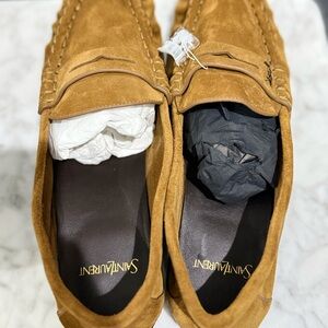 Saint Laurent Brown Suede Loafers